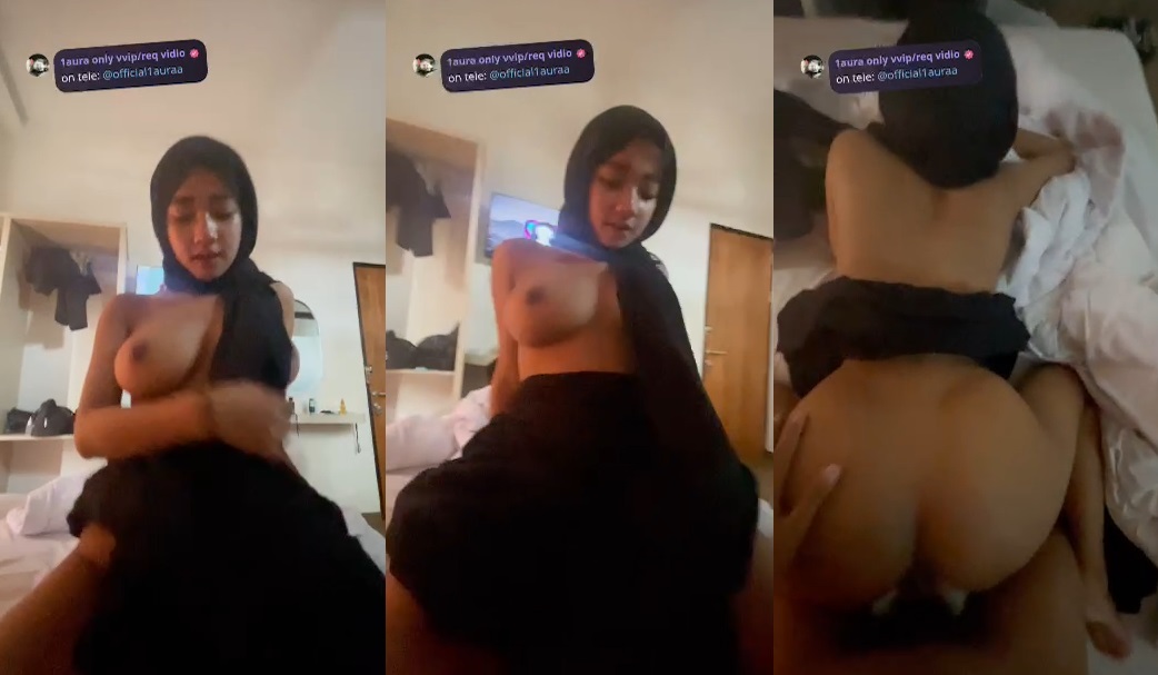 Sarah Jilbab Hitam Naik ke Atas dan Mendesah Sangat Nakal